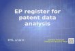 Ep register for patent data analisys