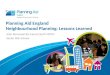 Planning Aid England Neighbourhood Planning: Lessons Learned