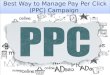 Best Way to Manage Pay Per Click (PPC) Marketing