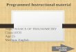 Programed instructional material: Basics of Trignometry