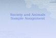 Society and animals sample assignment