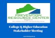 PRC Region 8 College & Higher Education Stakeholder Meeting 12.15.15