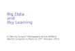 Big Data & Big Learning- A Talk by Surya Mohapatra at HR Tech World Congress Paris