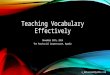 Teaching vocabulary effectively