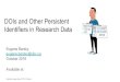 DOIs and Other Persistent identifiers in Research Data (Eugene Barsky)