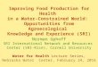 1603 - Improving Food Production for Health in a Water-constrained World - Agroecology and SRI