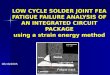 Low cycle fatigue