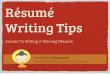 How To Write A Resume/CV - Resume Writing Tips