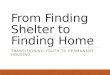 From Finding Shelter to Finding Home TRANSITIONING YOUTH TO PERMANENT HOUSING