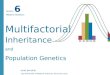 Javad Jamshidi Fasa University of Medical Sciences, November 2015 Multifactorial Inheritance and Population Genetics Session 6 Medical Genetics