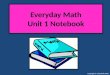 Everyday Math Unit 1 Notebook Copyright © 2010 Kelly Mott