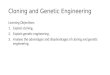 Cloning and Genetic Engineering