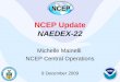 NCEP Update NAEDEX-22 Michelle Mainelli NCEP Central Operations 9 December 2009