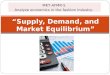 “Supply, Demand, and Market Equilibrium” MKT-AFMR-5 Analyze economics in the fashion industry