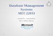 Database Management Systems MIT 22033