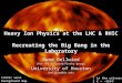 Heavy Ion Physics at the LHC & RHIC - Recreating the Big Bang in the Laboratory Rene Bellwied (for the Bellwied/Pinsky group) University of Houston