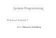 System Programming Practical Session 7 C++ Memory Handling