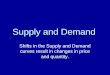 Supply and Demand Shifts in the Supply and Demand curves result in changes in price and quantity