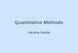 Quantitative Methods Varsha Varde. 2 Large-Sample Tests of Hypothesis Contents. 1. Elements of a statistical test 2. A Large-sample statistical test 3