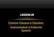 Common Diseases & Disorders: Gastrointestinal & Endocrine Systems