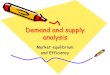 Demand and supply analysis Market equilibrium and Efficiency