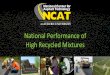 National Performance of High Recycled Mixtures. 2 Outline Trends in RAP and RAS usage and practices Motivations for higher recycled contents Barriers