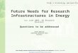 From a bioenergy perspective Future Needs for Research Infrastructures in Energy: Questions to be addressed Future Needs for Research Infrastructures in