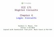 ECE 171 Digital Circuits Chapter 6 Logic Circuits Herbert G. Mayer, PSU Status 1/16/2016 Copied with Permission from prof. Mark PSU ECE