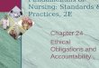Chapter 24 Ethical Obligations and Accountability Fundamentals of Nursing: Standards & Practices, 2E