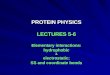 PROTEIN PHYSICS LECTURES 5-6 Elementary interactions: hydrophobic&electrostatic; SS and coordinate bonds