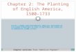 HISTORY/OUTLINES/CHAPTER-2-THE- PLANTING-OF-ENGLISH-AMERICA-1500- 1733/ Chapter 2: The Planting of English America, 1500-1733