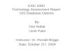 GISC 6383 Technology Assessment Report GIS Database Options By: Deo Nabar Uchit Patel Instructor: Dr. Ronald Briggs Date: October 21 st, 2004