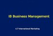 IB Business Management 4.7 International Marketing