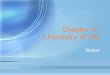 Chapter 3: Chemistry of Life Water. Properties of Water There are 4 main properties of water that make it an important molecule which allows life to exist