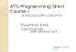 ATS Programming Short Course I INTRODUCTORY CONCEPTS Tuesday, Feb 3 rd, 2009 Essential Unix Commands …the second half