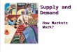 Supply and Demand How Markets Work?. MARKETS AND COMPETITION The terms supply and demand refer to the behavior of people......as they interact with one