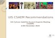 UIS CSAEM Recommendations UIS Culture Satellite Account Experts Meeting (CSAEM) 4-6th November 2015