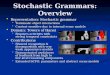 Stochastic Grammars: Overview Representation: Stochastic grammar Representation: Stochastic grammar Terminals: object interactions Terminals: object interactions
