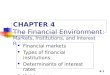 Financial markets Types of financial institutions