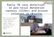 Early TB case detection in pre-trial detention centers (SIZOs) and prison colonies in Ukraine 46 th Union World Conference on Lung Health Cape Town, South