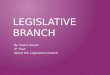 LEGISLATIVE BRANCH By Sasha Huven 4 th hour About the Legislative branch