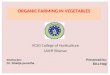 Presented by: Ekta Negi VCSG College of Horticulture UUHF Bharsar ORGANIC FARMING IN VEGETABLES Instructor: Dr. Shailja punetha