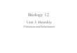 Unit 3: Heredity Chromosomal Inheritance