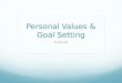 Personal Values & Goal Setting CALM 20. Values  gQLqv9f4o  gQLqv9f4o Values: What