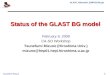 GLAST_BGmodel_2008-02-06.ppt Tsunefumi Mizuno 1 Status of the GLAST BG model February 6, 2008 CA-SO Workshop Tsunefumi Mizuno (Hiroshima Univ.)