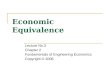 Economic Equivalence Lecture No.3 Chapter 2 Fundamentals of Engineering Economics Copyright © 2008