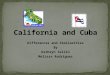 Here is a list of some of the main similarities and differences between California and Cuba