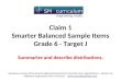 Claim 1 Smarter Balanced Sample Items Grade 6 - Target J Summarize and describe distributions. Questions courtesy of the Smarter Balanced Assessment Consortium
