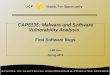 CAP6135: Malware and Software Vulnerability Analysis Find Software Bugs Cliff Zou Spring 2015