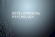 DEVELOPMENTAL PSYCHOLOGY COGNITIVE DEVELOPMENT KELLY PYZDROWSKI